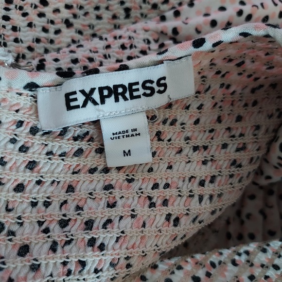 Express Pink & Black Polka Dot Blouse Size M - Picture 11 of 12